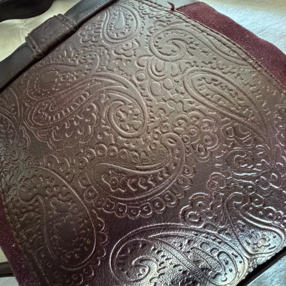 Nine West Embossed Dark Plum Crossbody Bag
